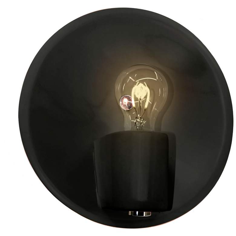 Image 1 Ambiance 10 1/4" High Carbon Black Nickel Shield Wall Sconce