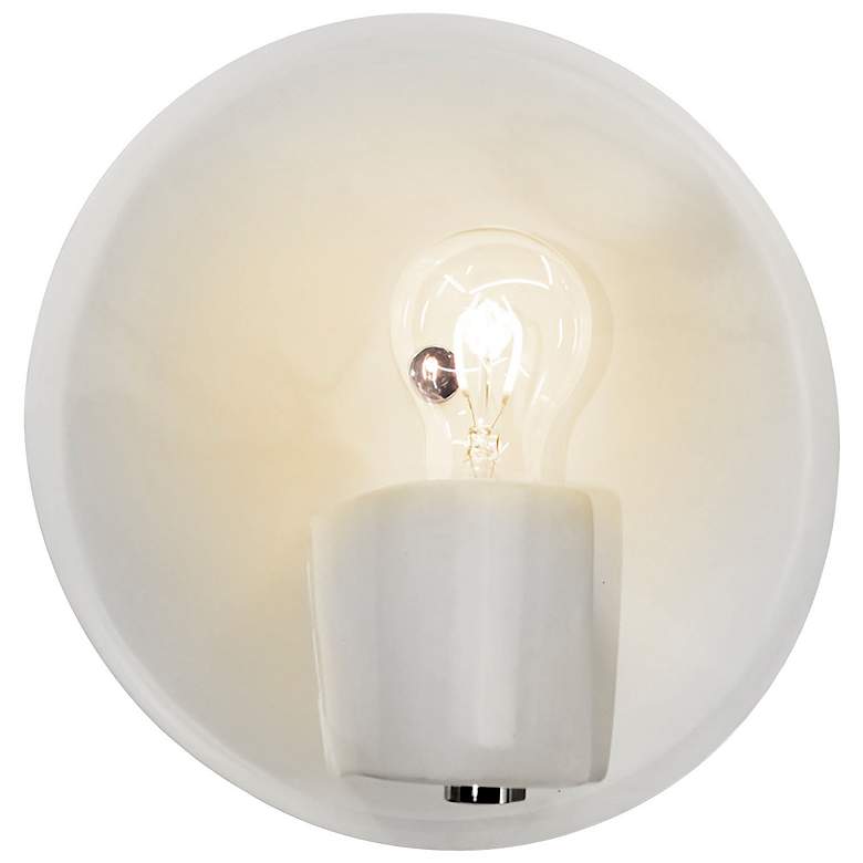 Image 1 Ambiance 10 1/4" High Gloss White Nickel Shield Wall Sconce
