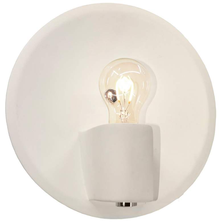 Image 1 Ambiance 10 1/4 inch High Matte White Nickel Shield Wall Sconce