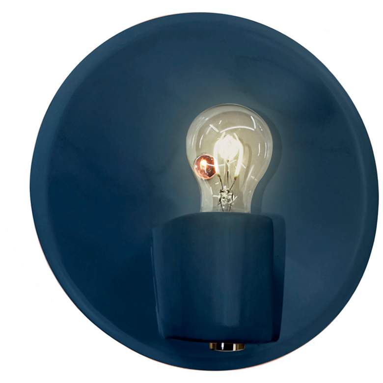 Image 1 Ambiance 10 1/4" High Midnight Sky Brass Shield Wall Sconce