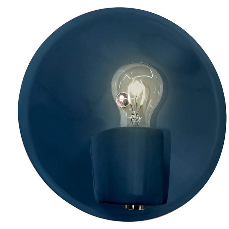 Image 1 Ambiance 10 1/4" High Midnight Sky Nickel Shield Wall Sconce