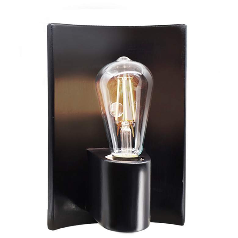 Image 1 Ambiance 10" High Carbon Matte Black Brass Flex Wall Sconce