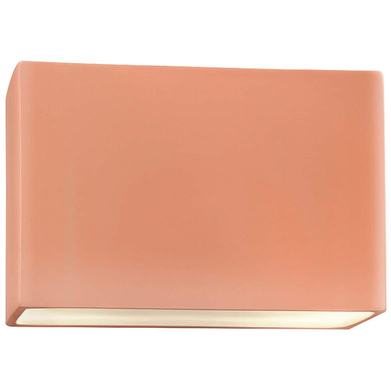 Image 1 Ambiance 10 inch High Gloss Blush Wide Rectangle ADA Wall Sconce