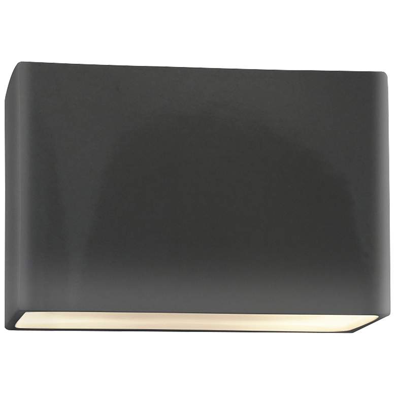 Image 1 Ambiance 10" High Gloss Gray Wide Rectangle ADA Wall Sconce
