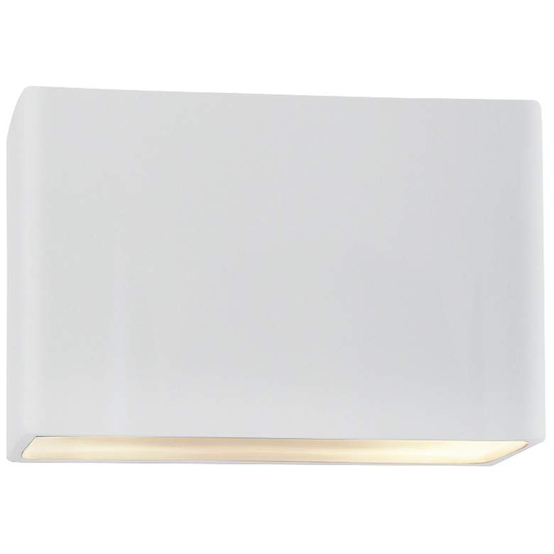 Image 1 Ambiance 10" High Gloss White Ceramic Closed ADA Wall Sconce
