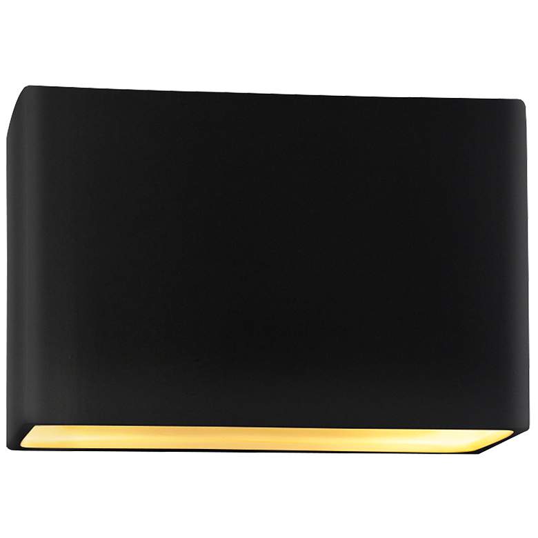 Image 1 Ambiance 10 inchH Carbon Black Gold Wide Rectangle ADA Sconce