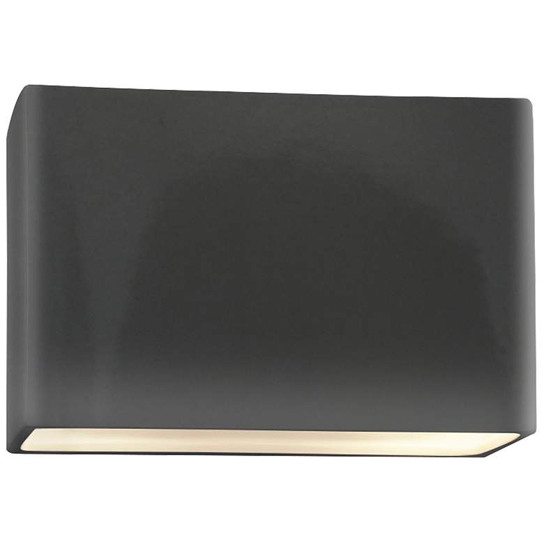 Image 1 Ambiance 10"H Gray Wide Rectangle Closed ADA Outdoor Sconce
