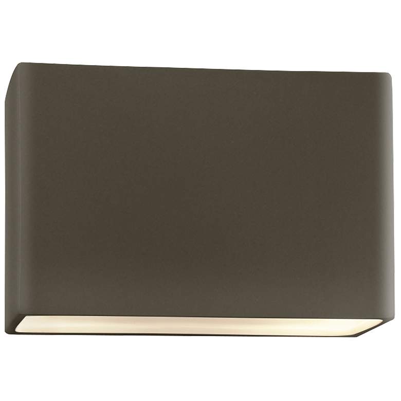 Image 1 Ambiance 10"H Pewter Wide Rectangle Closed LED ADA Sconce