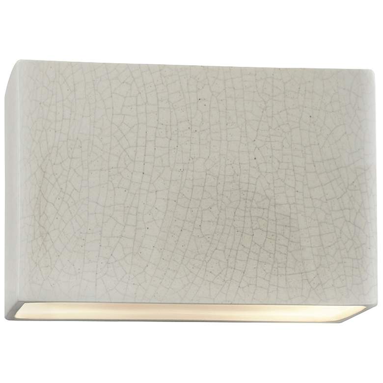 Image 1 Ambiance 10 inchH White Crackle Wide Rectangle ADA Wall Sconce