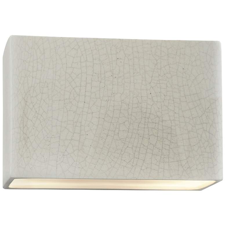 Image 1 Ambiance 10"H White Crackle Wide Rectangle Closed ADA Sconce