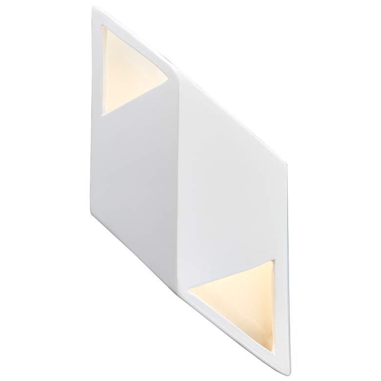 Image 1 Ambiance 11 1/2 inch High Gloss White Rhomboid LED Wall Sconce