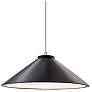 1_Ambiance 11 3/4" Wide Brushed Nickel LED Cone Mini Pendant