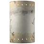 Ambiance 12.5"H Greco Travertine ADA Cylinder w/ Perfs Wall Sconce