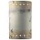 Ambiance 12.5"H Greco Travertine ADA Cylinder w/ Perfs Wall Sconce