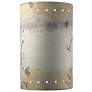Ambiance 12.5"H Greco Travertine Cylinder w/ Perfs Outdoor Wall Sconce