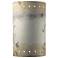 Ambiance 12.5"H Greco Travertine Cylinder w/ Perfs Outdoor Wall Sconce