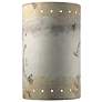 Ambiance 12.5"H Greco Travertine Cylinder w/ Perfs Wall Sconce