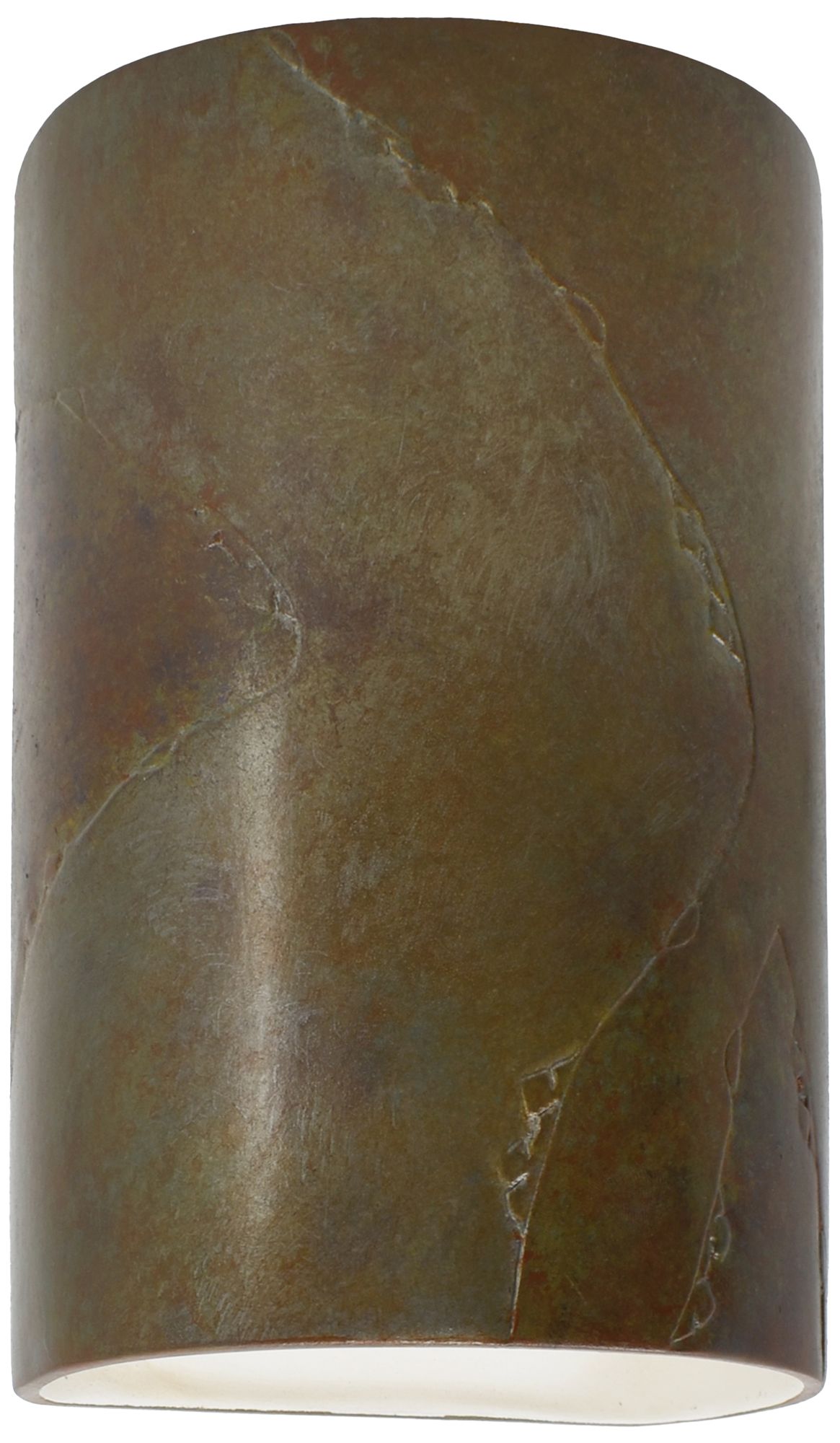 Ambiance 12.5"H Tierra Red Slate Large Cylinder Wall Sconce - Made to Order