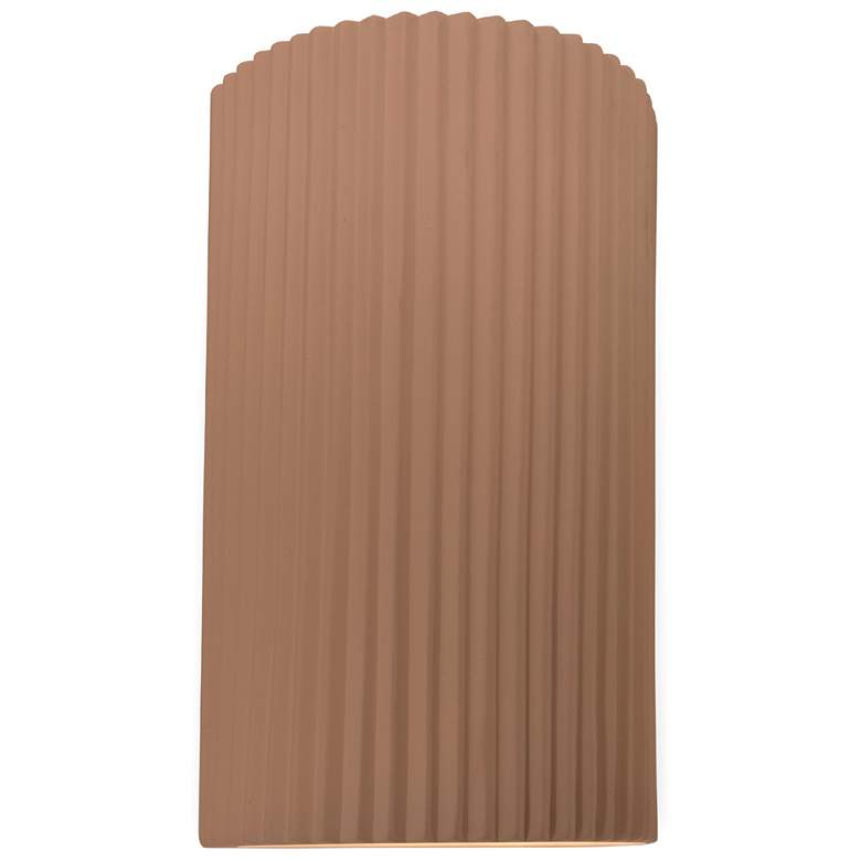 Image 1 Ambiance 12.5" Adobe Large Pleated Cylinder ADA Wall Sconce