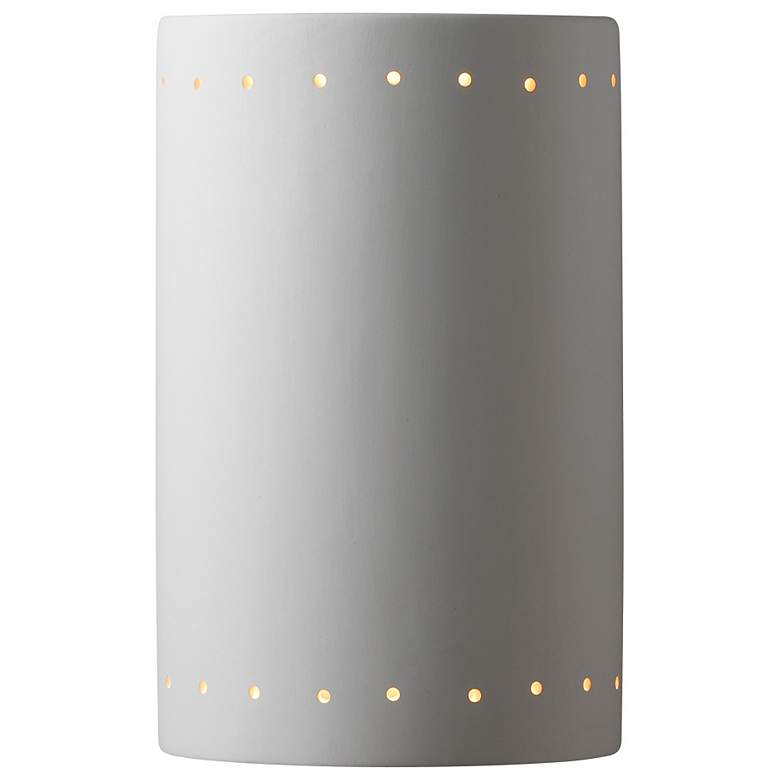 Image 1 Ambiance 12.5" Closed Bisque Large Cylinder w/ Perfs Outdoor Sconce