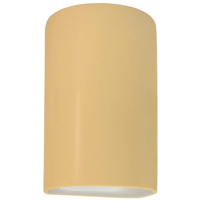 Image 1 Ambiance 12.5" Closed Top Muted Yellow Large Cylinder ADA Wall Sconce