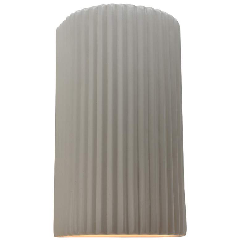 Image 1 Ambiance 12.5" Matte White Large Pleated Cylinder ADA Wall Sconce