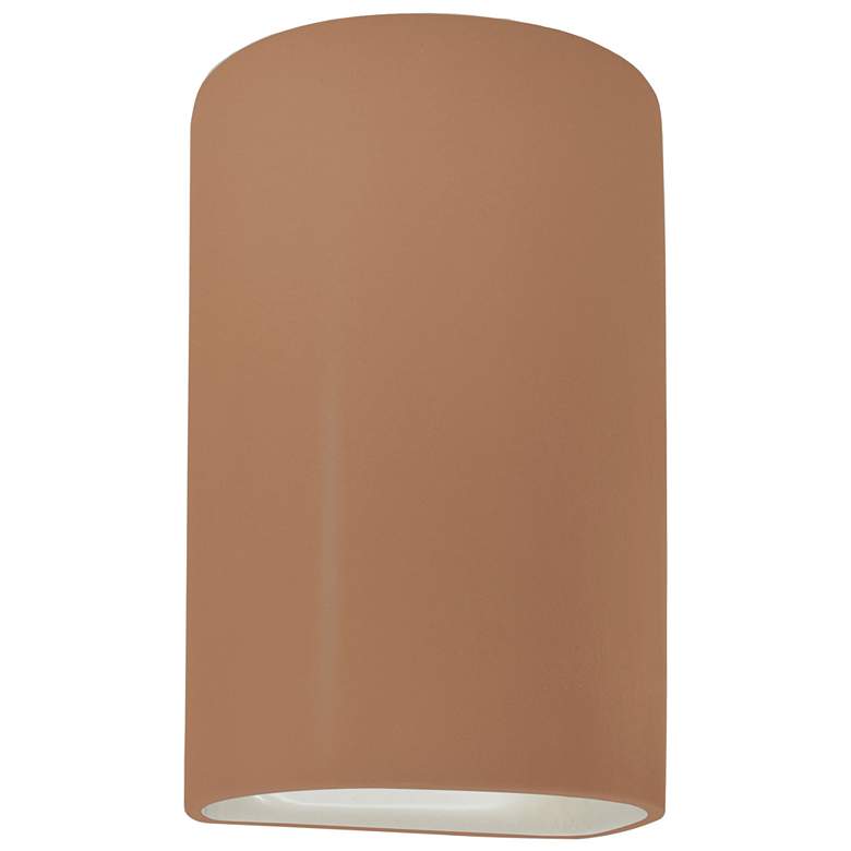 Image 1 Ambiance 12.5" Open Adobe Large Cylinder ADA Outdoor LED Wall Sconce