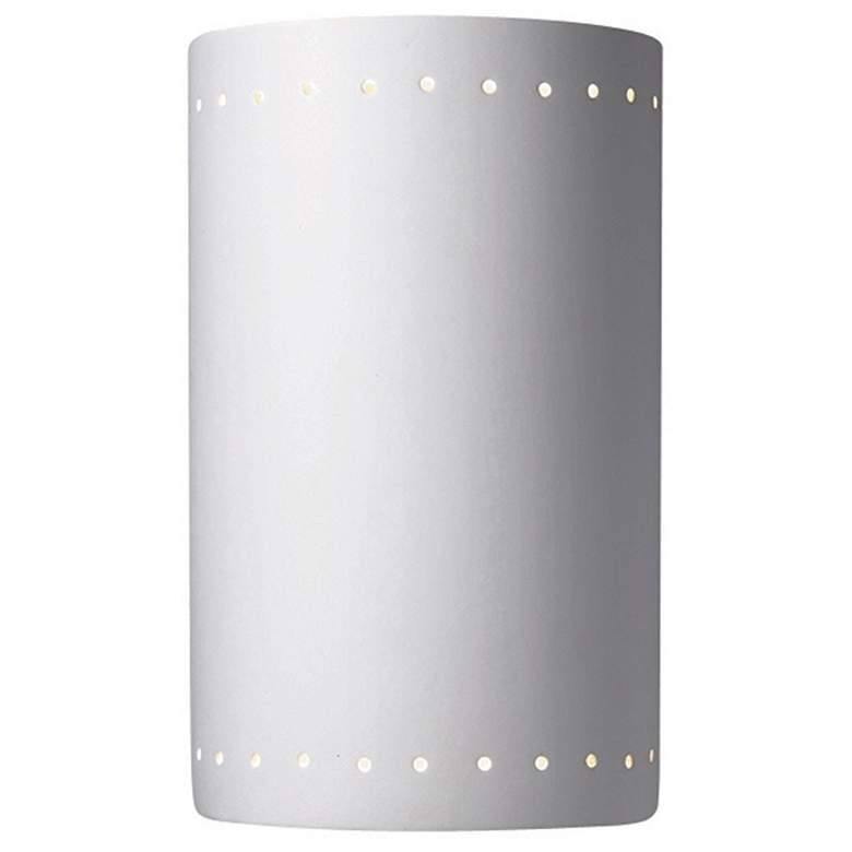 Image 1 Ambiance 12.5" Open Bisque Large Cylinder w/ Perfs ADA Wall Sconce