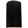 Ambiance 12.5"H Carbon/Gold Large Pleated Cylinder ADA LED Sconce
