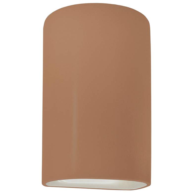 Image 1 Ambiance 12.5"H Closed Top Adobe Large Cylinder ADA LED Wall Sconce