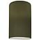 Ambiance 12.5"H Closed Top Matte Green Large Cylinder ADA LED Wall Sco