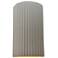Ambiance 12.5"H Matte White/Gold Large Pleated Cylinder ADA LED Sconce
