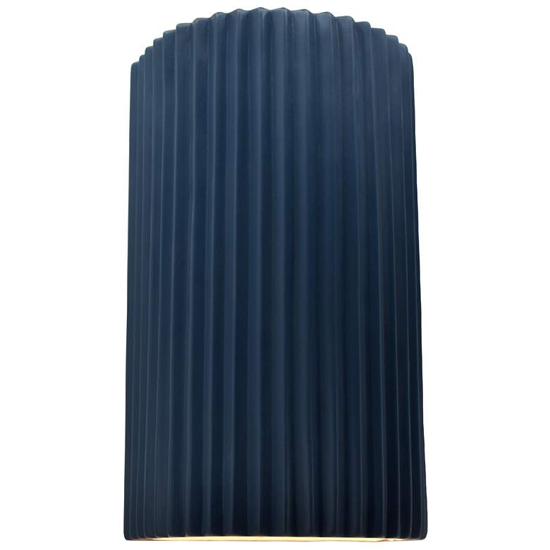 Image 1 Ambiance 12.5"H Midnight Sky Large Pleated Cylinder ADA LED Wall Sconc