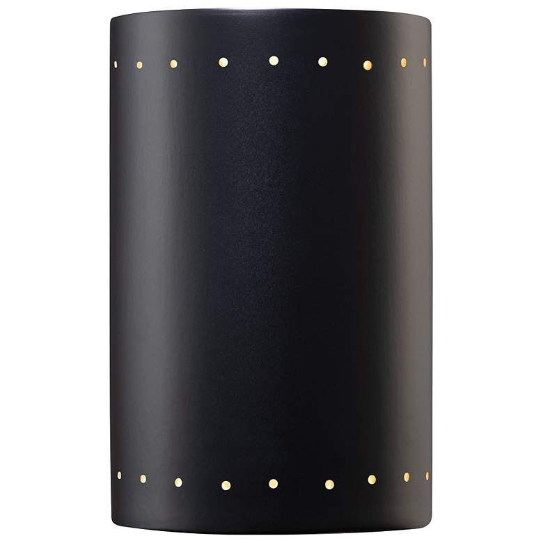 Image 1 Ambiance 12.5"H Open Carbon Large Cylinder w/ Perfs ADA LED Sconce