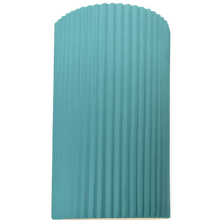 Image 1 Ambiance 12.5"H Reflecting Pool Large Pleated Cylinder ADA LED Wall Sc