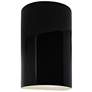 Ambiance 12 1/2" High Gloss Black Cylinder LED Wall Sconce