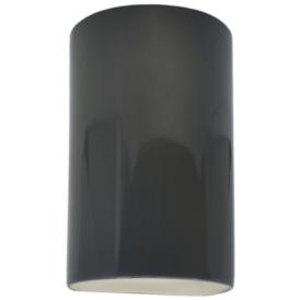 Ambiance 12 1/2" High Gloss Gray Cylinder LED Wall Sconce Ambiance 12 1/2" High Gloss Gray Cylinder LED Wall Sconce