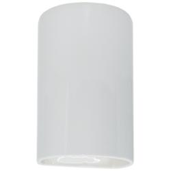 Ambiance 12 1/2&quot; High Gloss White Cylinder ADA Wall Sconce