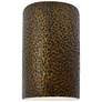 Ambiance 12 1/2" High Hammered Brass Cylinder Wall Sconce