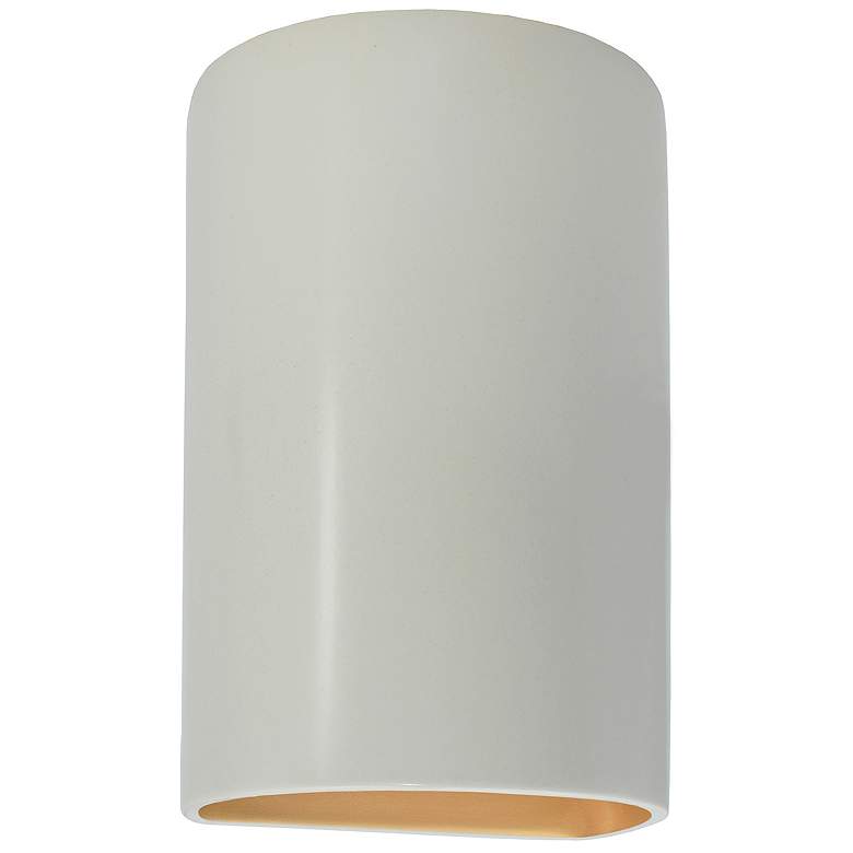 Image 1 Ambiance 12 1/2 inch High Matte White Gold Outdoor Wall Sconce
