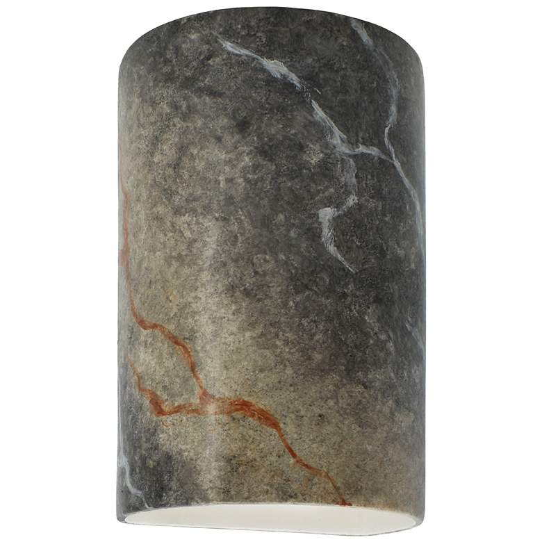 Image 1 Ambiance 12 1/2 inch High Slate Marble Cylinder LED Wall Sconce