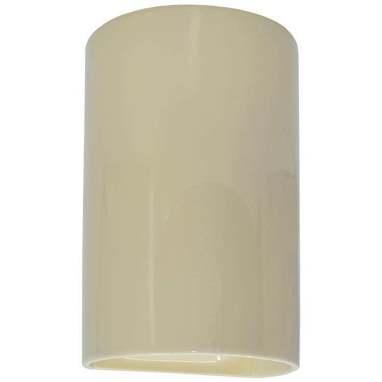 Image 1 Ambiance 12 1/2 inch High Vanilla Gloss Cylinder ADA Wall Sconce