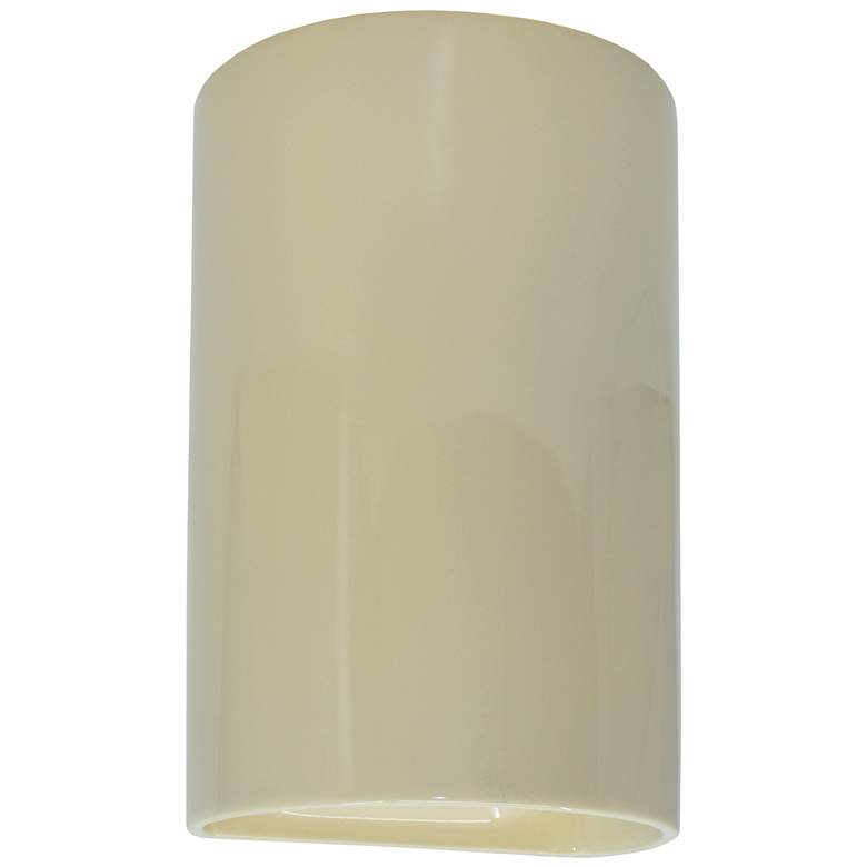 Image 1 Ambiance 12 1/2 inch High Vanilla Gloss Cylinder LED Wall Sconce