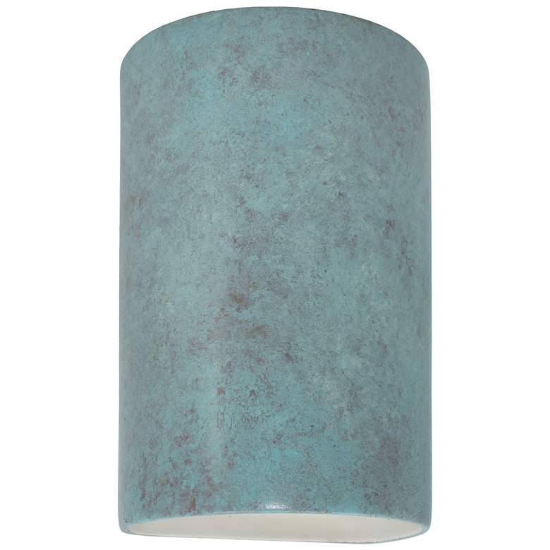 Image 1 Ambiance 12 1/2" High Verde Patina Cylinder LED Wall Sconce