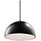Ambiance 12 1/2" Wide Matte Black Dome Pendant Light