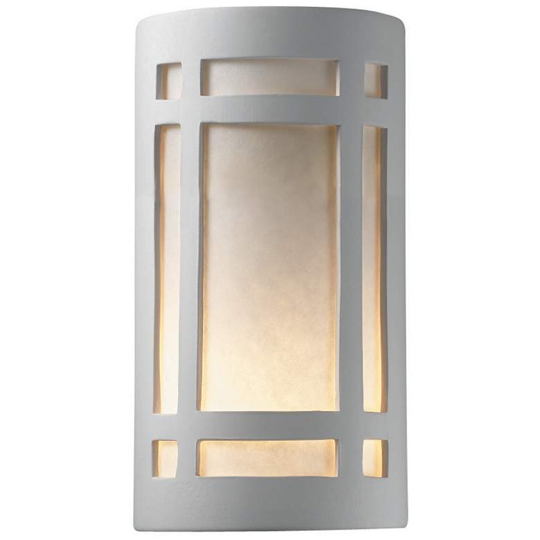 Image 1 Ambiance 12 1/2"H Bisque Craftsman Window Outdoor Sconce