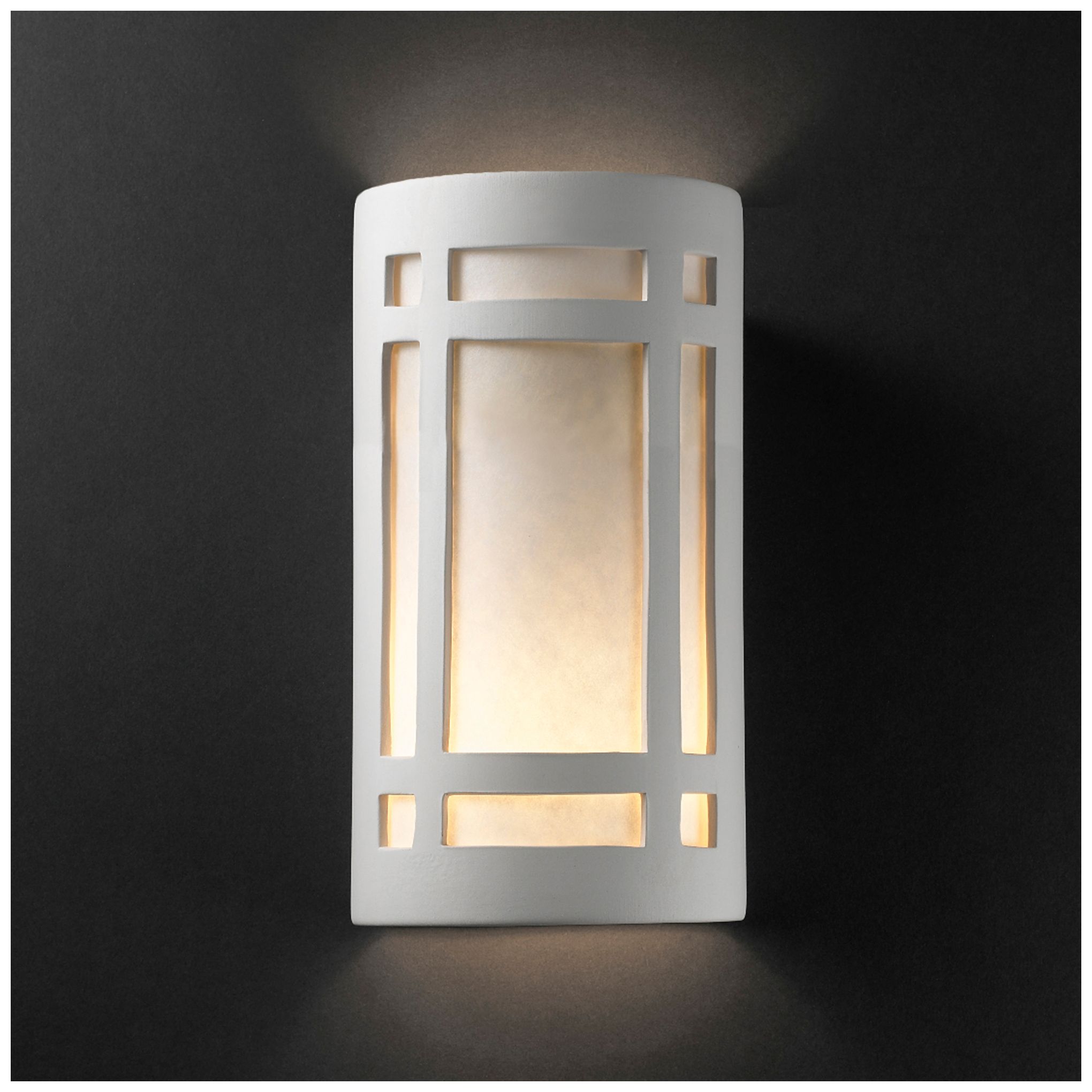 Image 2 Ambiance 12 1/2"H Bisque Craftsman Window Outdoor Sconce more views