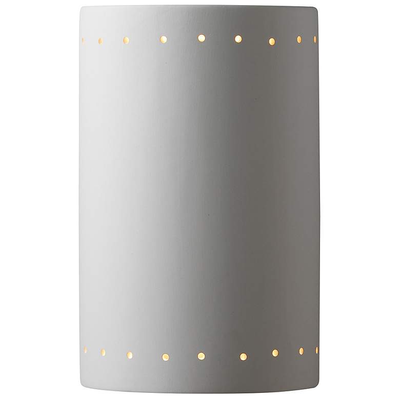Image 1 Ambiance 12 1/2"H Bisque Perfs Closed Outdoor Wall Sconce