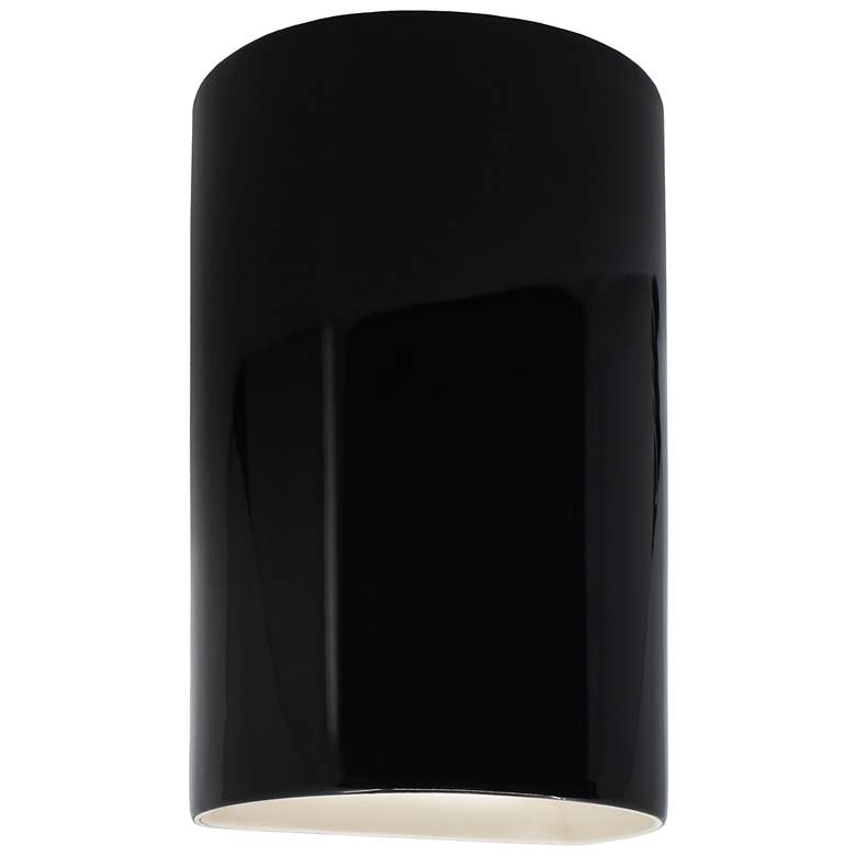 Image 1 Ambiance 12 1/2"H Black Cylinder Closed LED Outdoor Sconce
