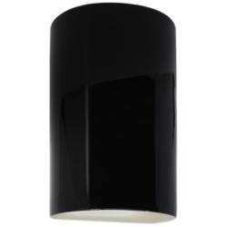 Ambiance 12 1/2&quot;H Black White Cylinder LED ADA Wall Sconce